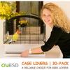 30-Pack Bird Cage Liners - 13.8x13.8 Inch Leak-Proof Disposable Tray Pads for Parrots, Parakeets, Cockatiels, Lovebirds | Easy-Clean Cage Bottom