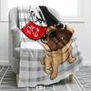 Pug Dog Blanket Lovey Animal Soft Warm Fall Chair Flannel Throw Blankets Cartoon Pet Puppy Print Bed Sofa Blanket King Queen