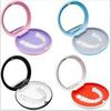 Orthodontic Retainer Storage Case with Mirror, Portable ABS Silicone Box