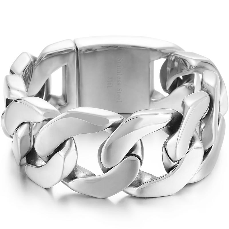 Массивный кубинский браслет-цепочка Майами 31 мм для мужчин золотого цвета, тяжелые мужские браслеты из нержавеющей стали, подарки на день рождения для папы, мужа, мальчика