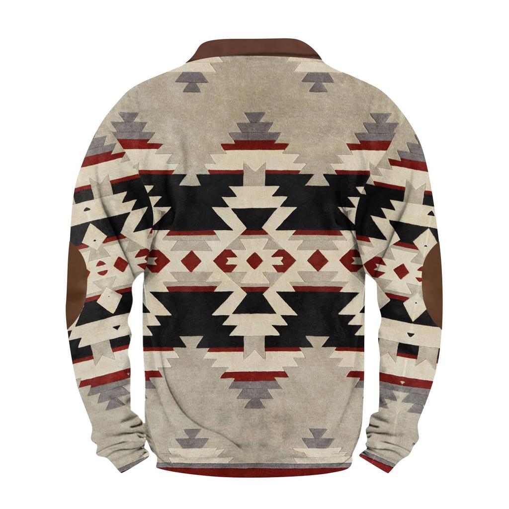 Мужская повседневная толстовка в стиле ретро с градиентным принтом