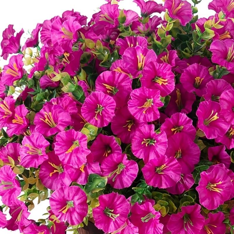 12 PCS Artificial Flowers Morning Glory-Outdoor Decor, Colorful Daisy Planter - Front Door, Porch, Patio, Window Box-Home Decor