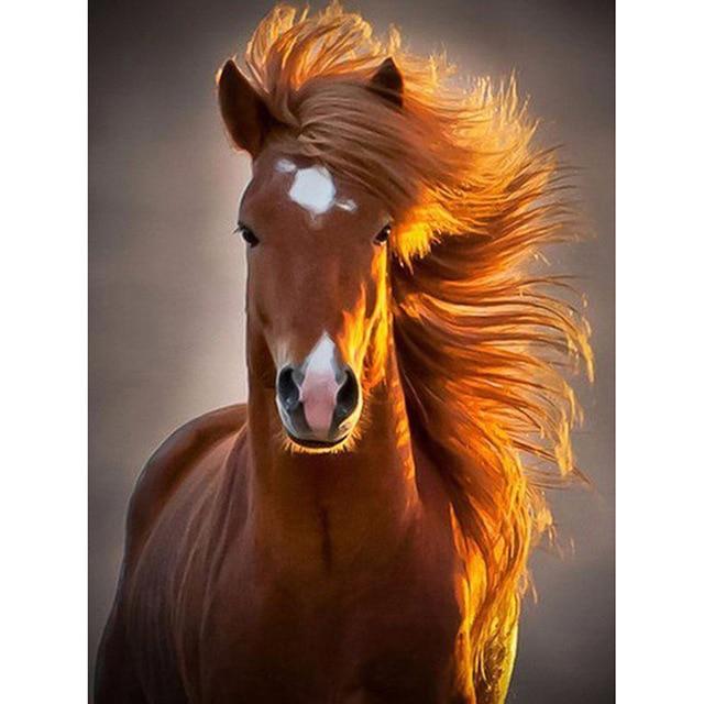 DIY 5D Алмазная картина Лошадь Животное Мозаика Продажа Алмазная вышивка Полный круглый дрель Вышивка крестом