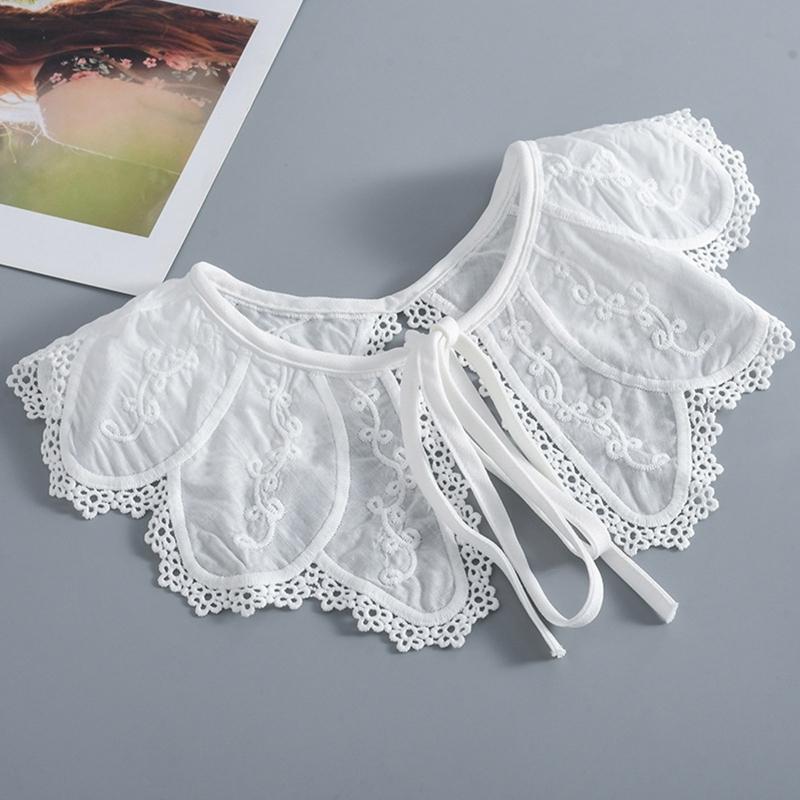 False Collar Dickey Collar Embroidery Collar Venise Lace Up Neckline Easy To Wear Detachable Collar Women