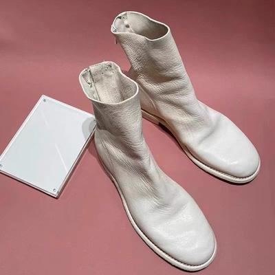 Мягкая кожа сапоги императора-призрака ботинки Мартина женские новые задняя молния вымытые короткие сапоги тонкие сапоги