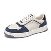 European station 2025 spring and autumn new casual board shoes men's leather breathable sports men's shoes fashion color matching lace-up trendy shoes