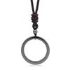Natural Moon Ring Pendant Silver Black Hematite Bamboo Sporty Long Distance Relationship Couple Necklace Natural Stone Original