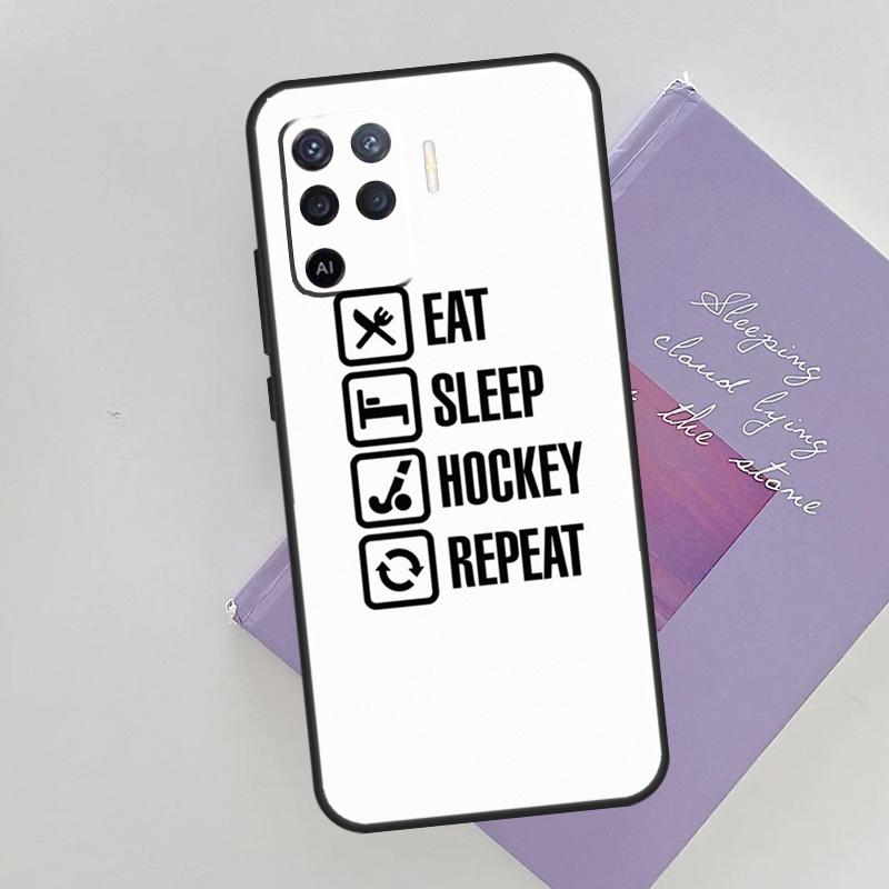 Hockey Ice Rink Burning Hockey Puck Phone Case For Oppo A96 A76 A16 A74 A53 A54 A94 A15 A17 A52 A72 A57S A58 A78 A98 A79 Cover