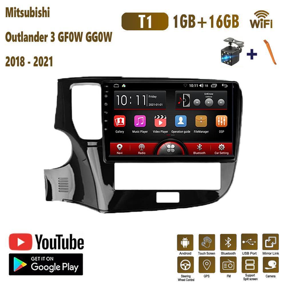 Автомобильное радио на базе Android для Mitsubishi Outlander 3 GF0W GG0W 2018-2021, навигация, мультимедийный видеоплеер, стерео головное устройство Carplay, WIFI 2 + 32 ГБ