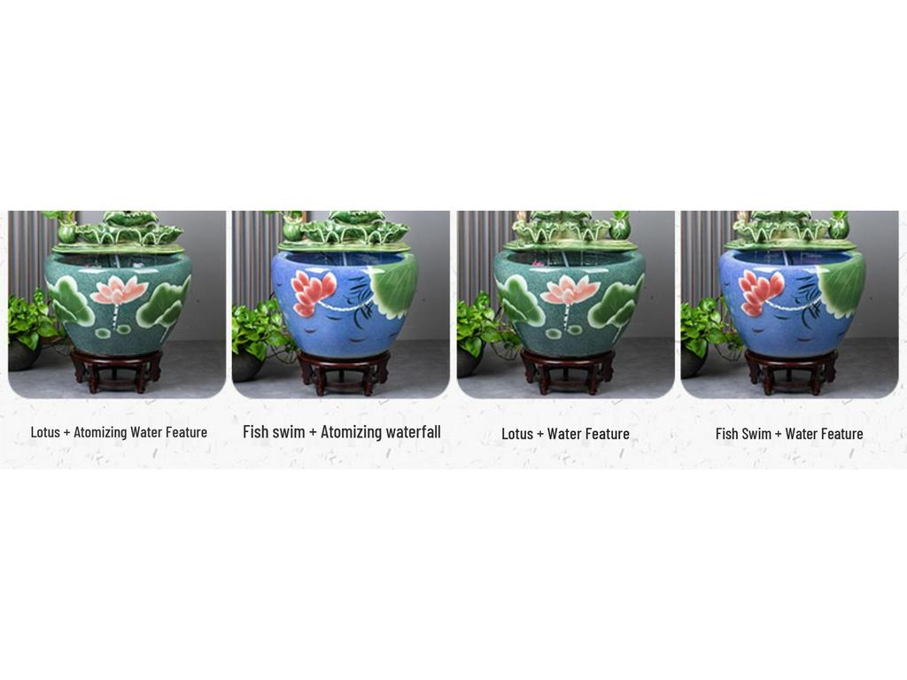 Цзиндэчжэньский аквариум для золотых рыбок: Напольный керамический водный объект для балкона, офиса или гостиной.