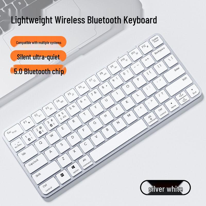 Бесшумная Легкая Беспроводная Bluetooth-клавиатура с Тачпадом для Планшетов и Ноутбуков