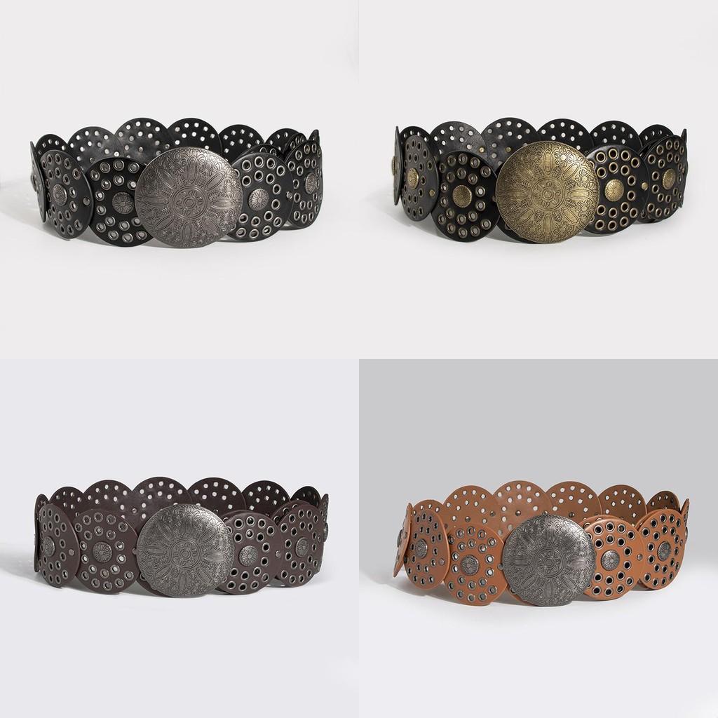 Винтажный Широкий Панк-Пояс С Заклепками и Люверсами Для Модной Уличной Одежды