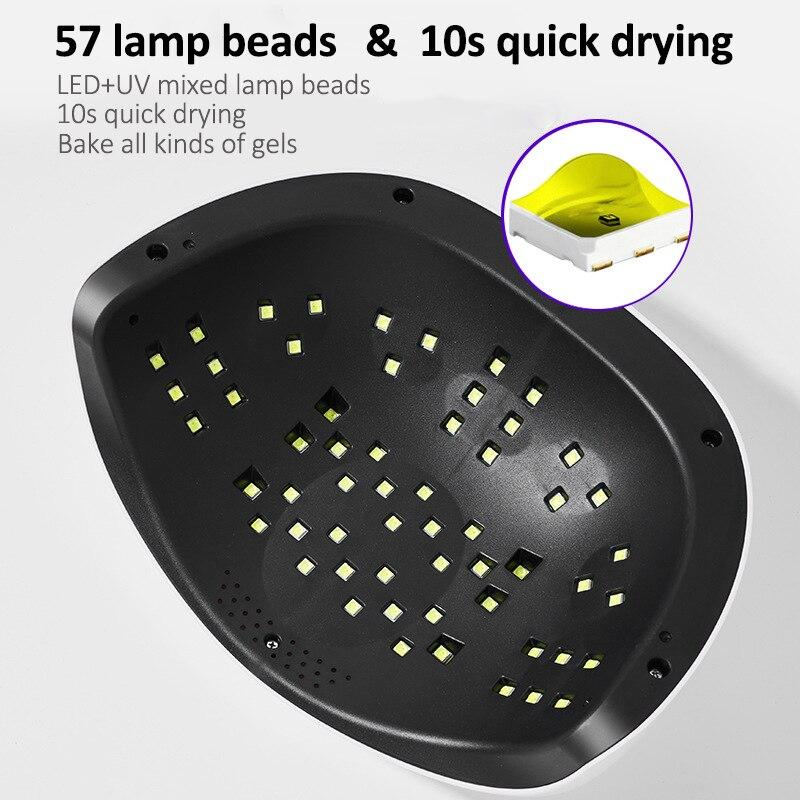 150 Вт SUN X8 MAX УФ-лампа для ногтей с 57 светодиодами, сушилка для ногтей для сушки геля, автоматический сенсорный маникюрный инструмент