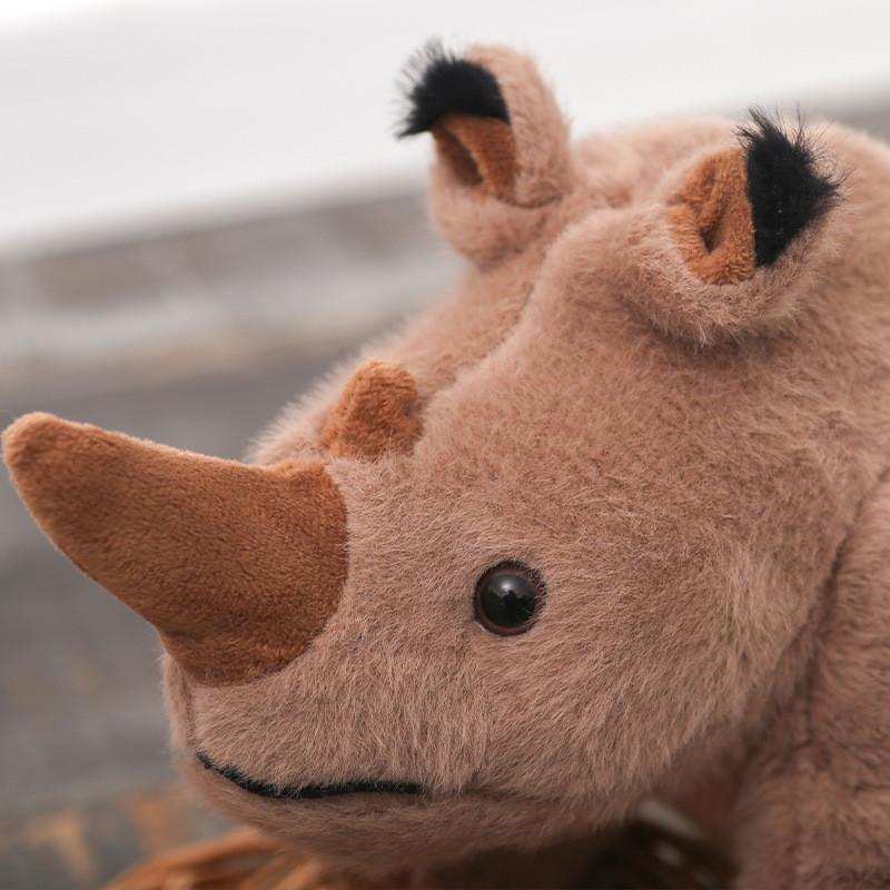 Rhino Plush Toy Stuffed Animal Doll For Kids Gift Cartoon Bedroom Decoration