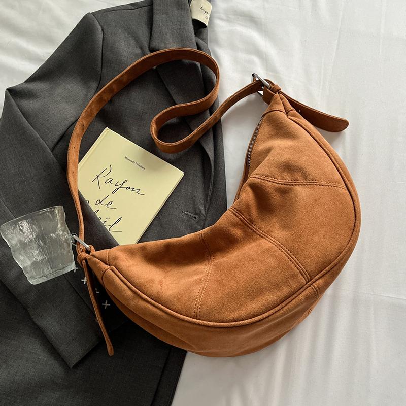 Женская мода искусственная замша мягкие сумки и кошельки винтаж 2024 зима новый тренд Y2K подмышечная сумка женская сумка через плечо