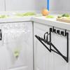 1Pc Foldable Hanging Rack for Garbage Bag Metal Holder Kitchen Rubbish Holder Cupboard Over Door Storage Shelf Cabinet Trash Bag Holder