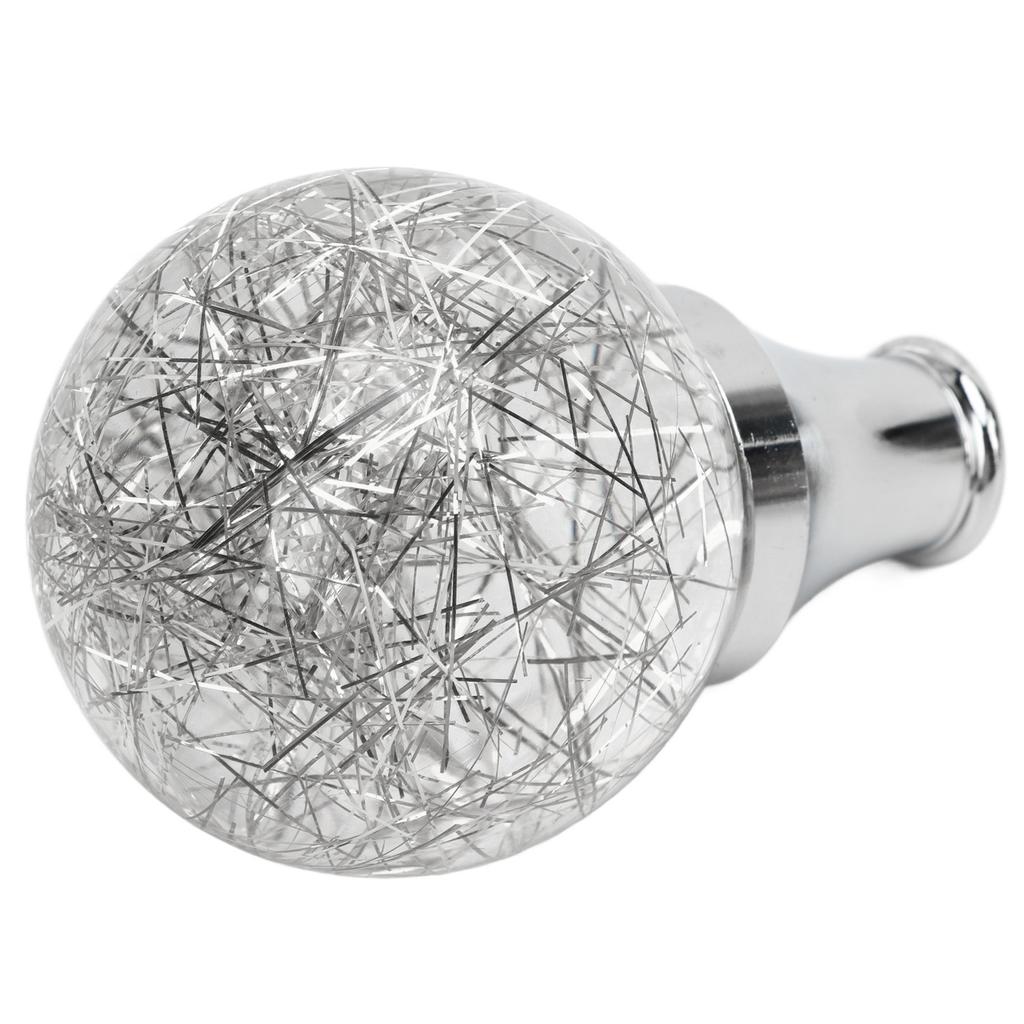 Universal Round Ball Shift Knob Modified Gear Shifter Head for Most Car Models with 3 Adapters Silver