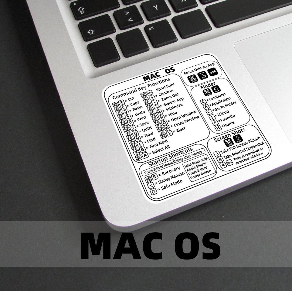 Наклейка для ноутбука MacBook от Shortcut Stickers