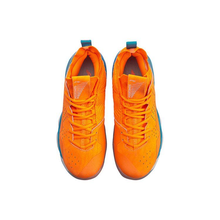 Li Ning 2 Нескользящие Легкие Нескользящие Легкие Средневысокие Бадминтонные Кроссовки Унисекс Неоновый Светящийся Оранжевый AYZP001-1