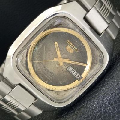ОРИГИНАЛЬНЫЕ ВИНТАЖНЫЕ МУЖСКИЕ ЧАСЫ SEIKO 5 AUTOMATIC JAPAN 7019A ОРИГИНАЛЬНЫЙ ЦИФЕРБЛАТ a702475-5