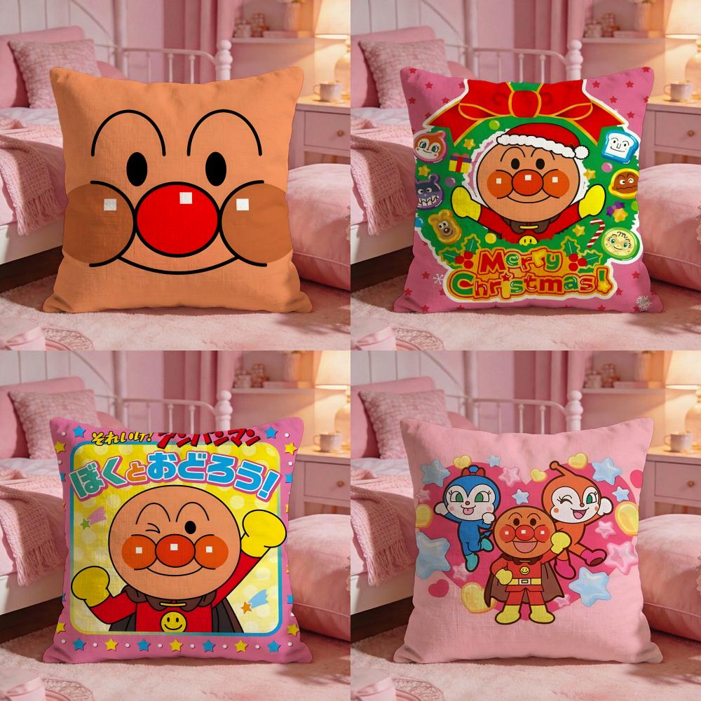 AAnpanmanS Cute Cartoon Cushion Cover Premium Comfort Reversible Pillow Cove Two In One Design For Any Room Car Interior