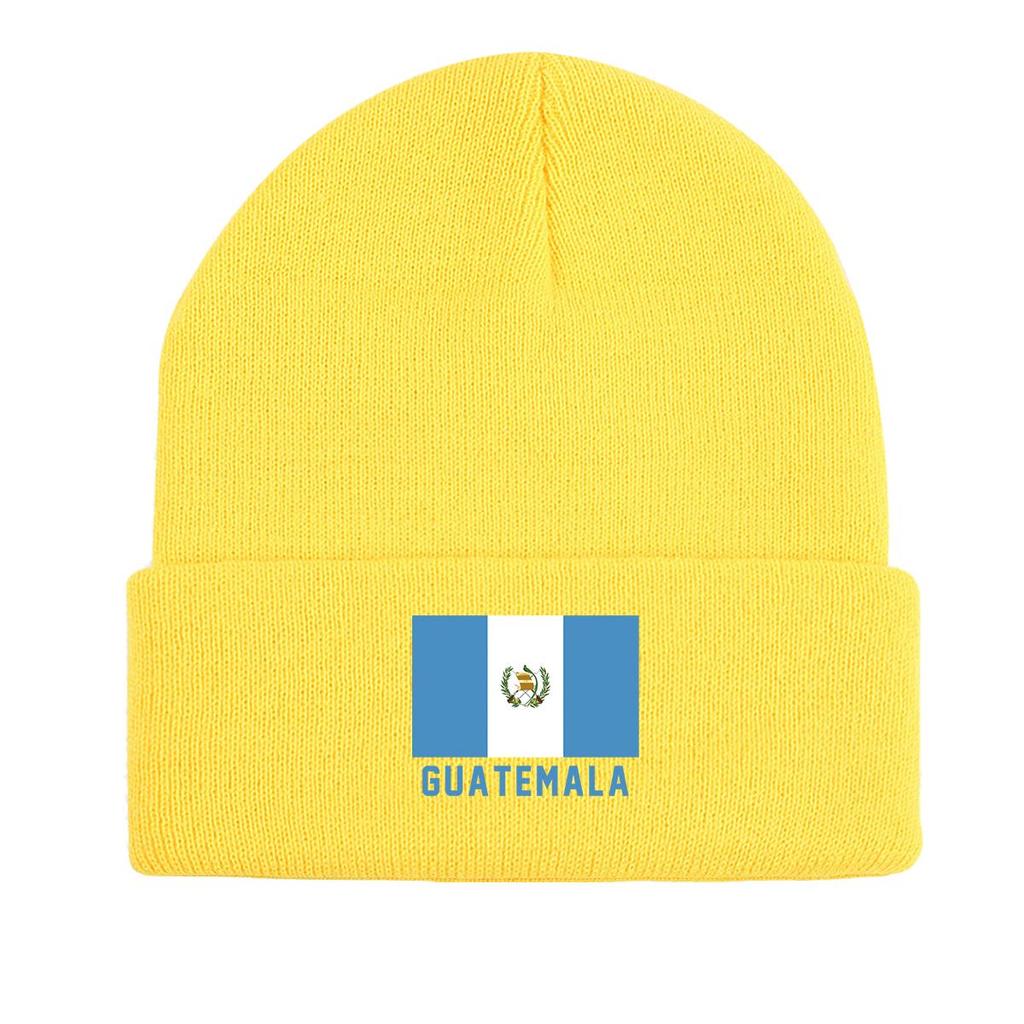 Flag of Guatemala Warm Knit Cap Beanie, Skullies Beanies Candy Color Elastic Unisex Gorro Knitted Hat Beanie