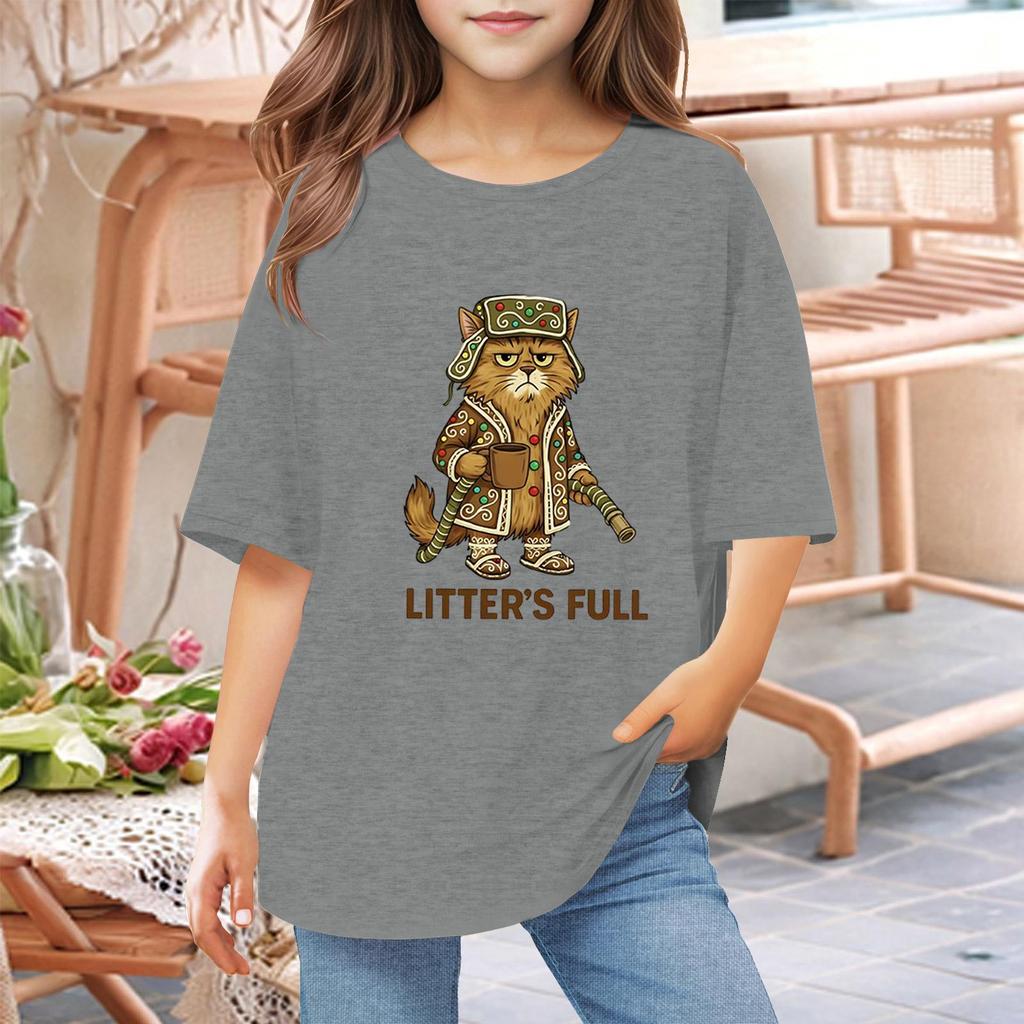 Toddler Girl Boy T-Shirts Kids Top Boys And Girls Printed Short Sleeved T-shirt 1-12Y