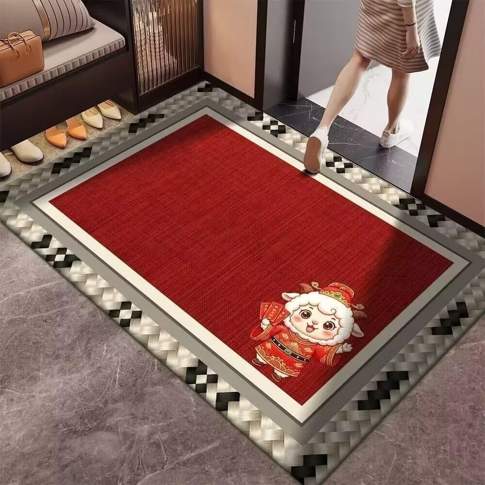 Cartoon Lamb Chinese Sheep Year Floor Mat Sheep Printed Welcome Door Mat Spring Festival