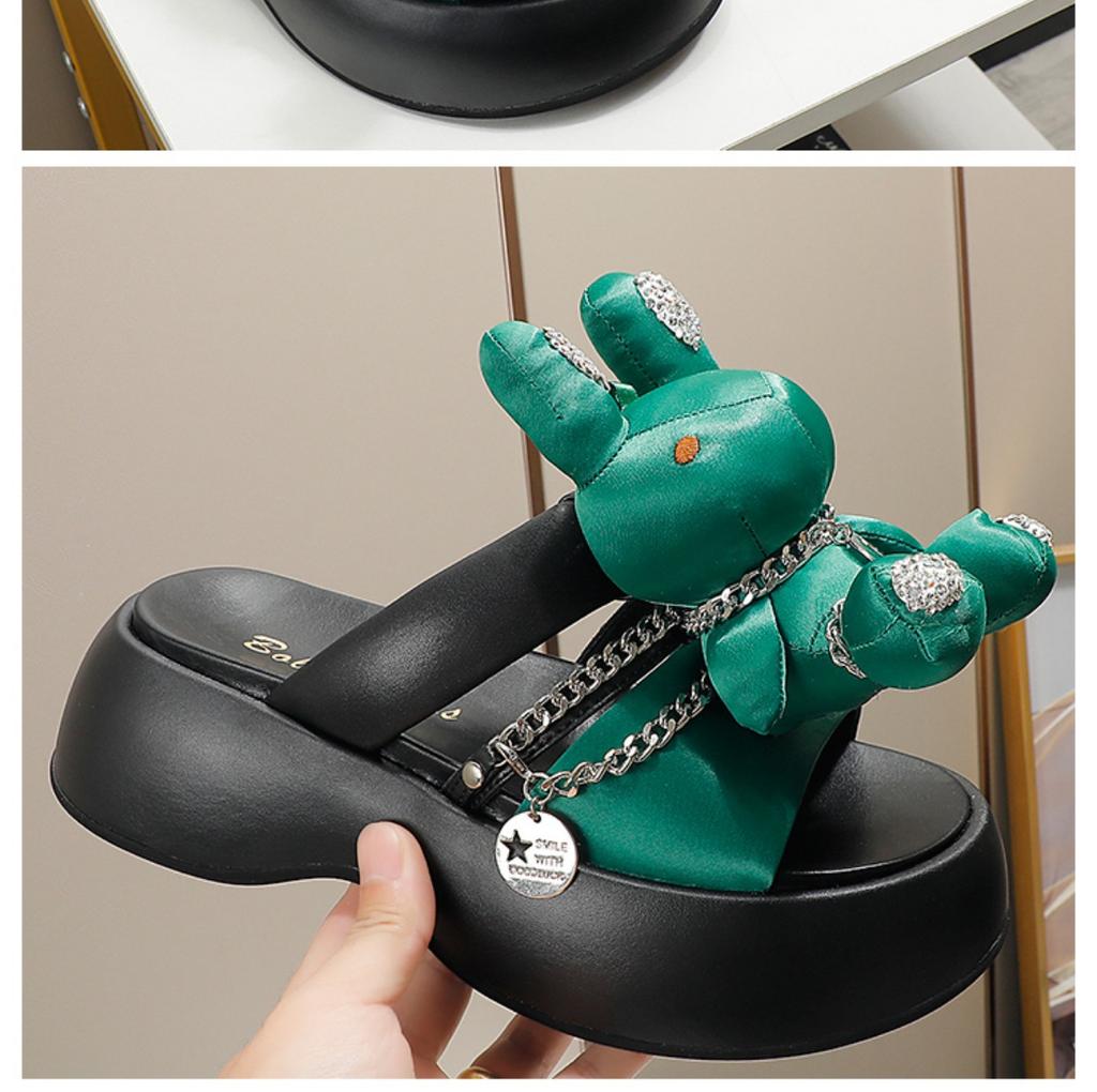 Summer Women's Slippers Outdoor Non-slip Thick Soled Slippers Fashion New Products Cute Cartoon Rabbit Simple Women's Shoes