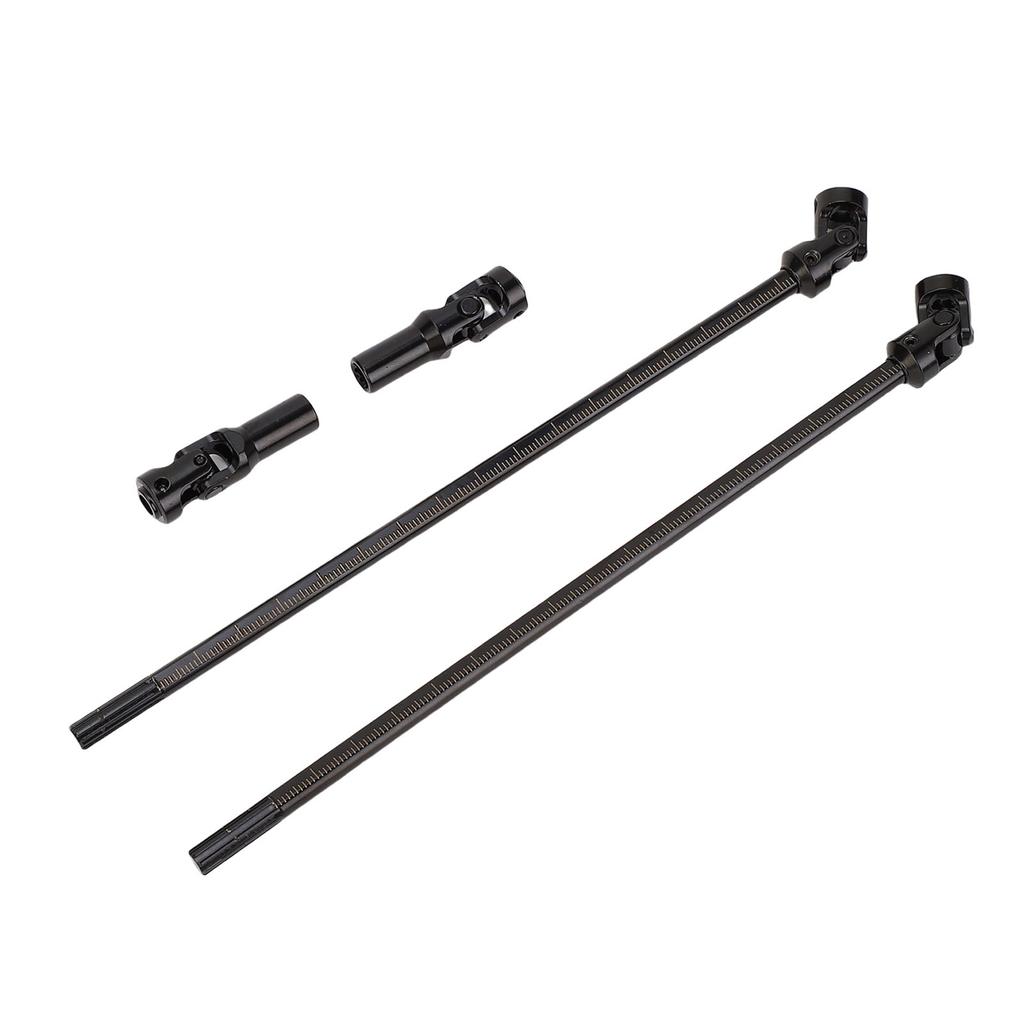 2PCS RC Crawler Driveshafts Stainless Steel Cutting Length Universal RC Joint Drive Shafts for 1 10 LCG Silver