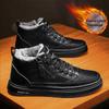 Men's Shoes Winter New High-Top Military Boots Fleece Lined Padded Warm Keeping Casual Shoes Versatile Work Waterproof Leather Shoes
