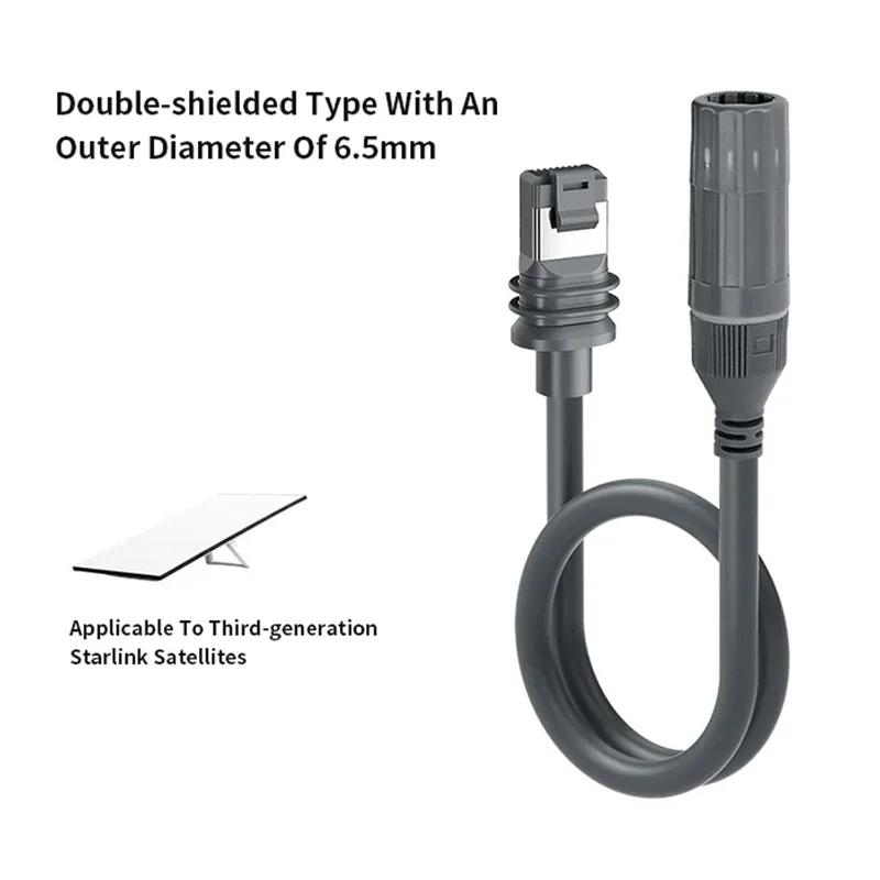 For Starlink Satellite Gen3 V3 Ethernet Extender Adapter Shielded SPX to RJ45 Rectangular Satellite Converter Cable IP67/68