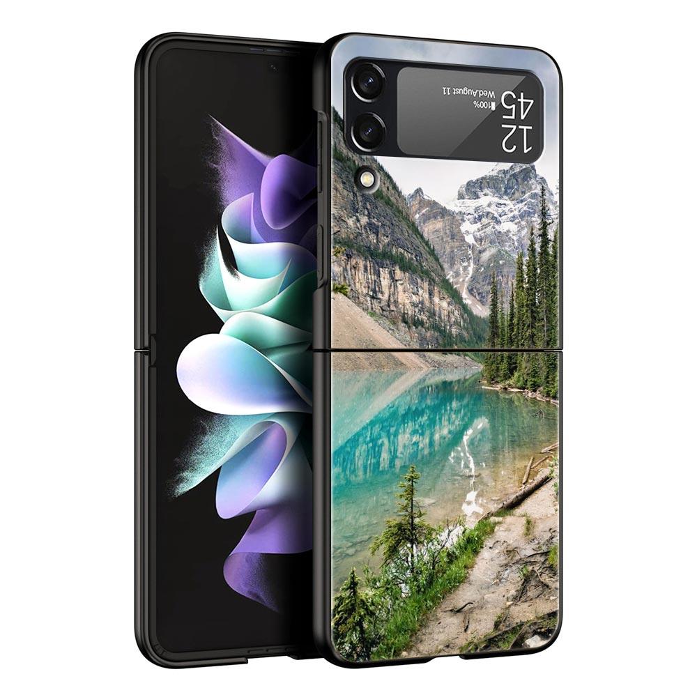 Чехол для телефона Z Flip 4 для Samsung Galaxy Z Flip 3 5G ZFlip3 Flip3 zflip Flip4 черный твердый чехол лес пляж восход природа ракушка