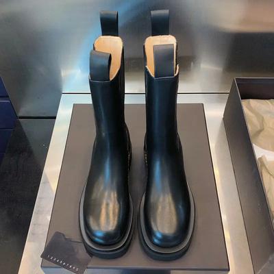 Модные женские полусапоги челси с круглым носком, шикарные и элегантные, новинка зимы 2025 года, в наличии, из полиуретана, размер 39, на флисовой подкладке, женские полусапоги до середины икры