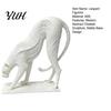 Modern Art Craft Pieces 3D Printed Bending Leopard Figurine, Abstract Cheetah Sculpture for Exquisite Statue Desk Shelf, Minimalist Office Home Decor