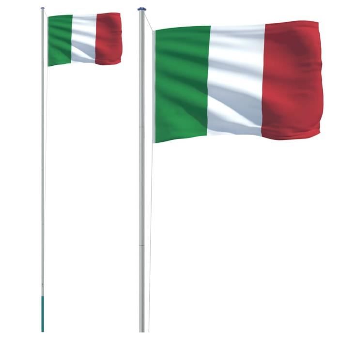 VidaXL Flag of Italy and 6.23 M Pole Aluminum 3147097