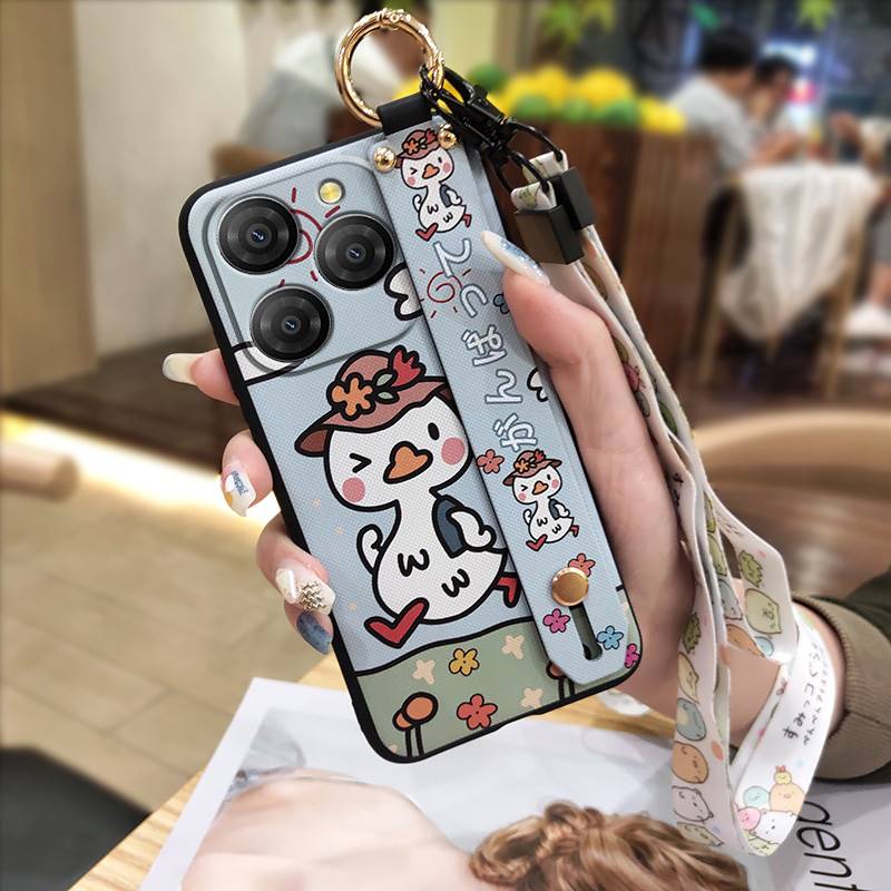 Wristband Silicone Phone Case For Blackview Shark9 5G Back Cover Cute Anti-knock Wrist Strap Lanyard Durable Anti-dust