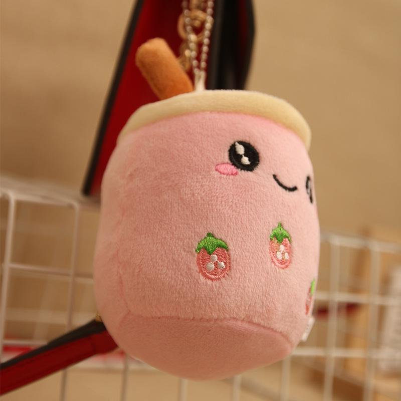 Милая плюшевая чашка с молоком, кулон, плюшевая игрушка, мультяшная кукла, сумка, подвесное украшение, кукла, брелок, кулон