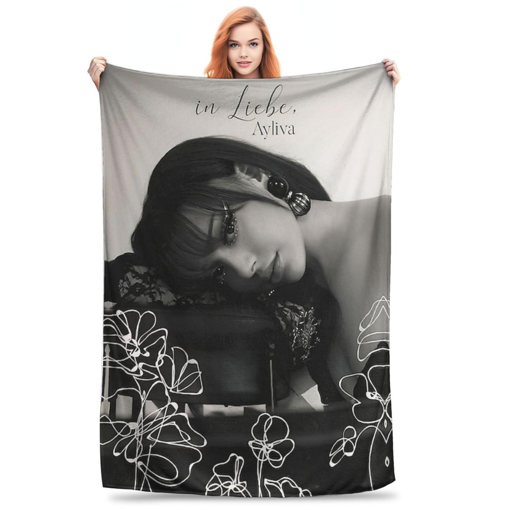 Ayliva Pop Singer Music Blanket Flannel Novelty Breathable Throw Blankets for Home Restaurant Summer,