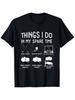 Men'S Funny Hockey Graphic T-Shirt | 100% Black Relaxed Fit with "Things I Do In My Spare Time" Ice Hockey Design, S-XXXL Sizes, P