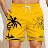 Мужские плавки с принтом кокосовой пальмы Board Shorts Средняя посадка Гавайский Бохо Повседневные
