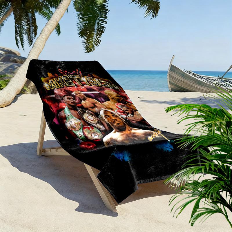 Mike Tyson: Legend beach towel Outdoor camping soft seaside swim Outdoor pool towel beach towel printing Travel and vacation towels