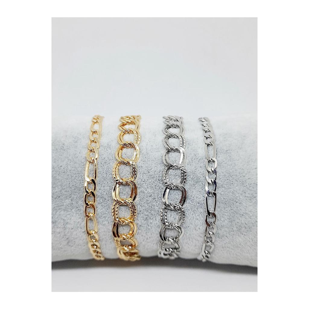 Набор из 10 серебряных браслетов-цепочек