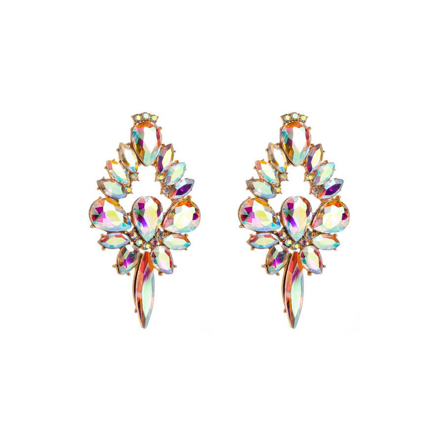 Женские модные серьги премиум-класса, геометрически неправильные серьги из кристаллического сплава, супер сверкающие серьги