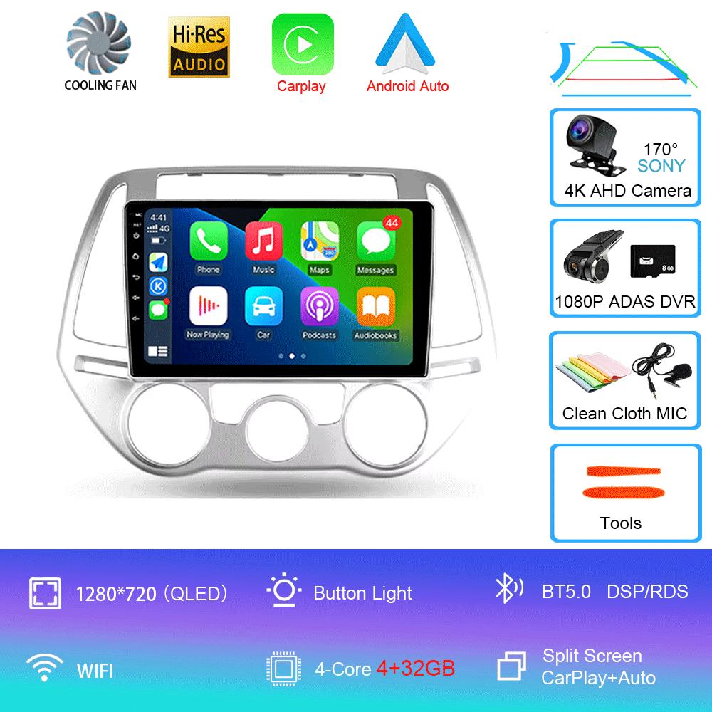 Автомобильный радиоприемник Android 14 Carplay Auto Multimedia Player для Hyundai I20 2010 2012 2013 2014 DSP Autoradio GPS Stereo 2din Head Unit