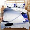 Ice Hockey Duvet Cover Twin Hockey Sports Player Bedding Set Winter Extreme Sports Game Comforter Cover Set Sports Arena Bedding