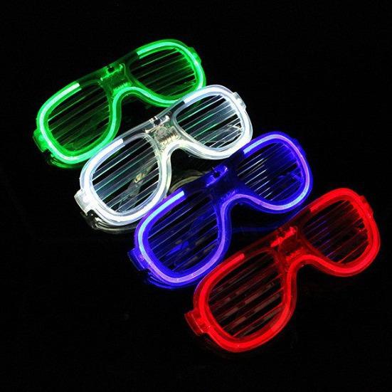 LED Light-Up Louver Glasses - Flashing Party Accessories for Disco & Bar Events