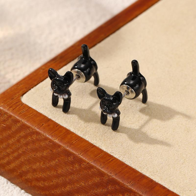 Милые серьги-гвоздики в виде котенка, животного, простые, креативные, мультяшные, с индивидуальностью, для независимой станции