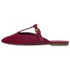 Goat Leather Slip-On Suede Belt Detail Open-Back Anti-Fray Closed-Toe Mules Women Footwear Red 2565510600