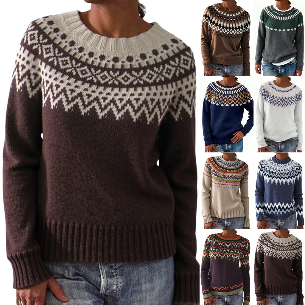 Женский модный свитер, круглый вырез, свободный пуловер, трикотажный свитер с длинными рукавами